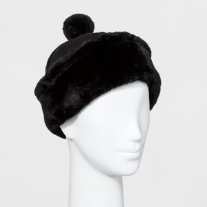Chaos Women's Faux Fur Cuff Hat With Pom in Black
